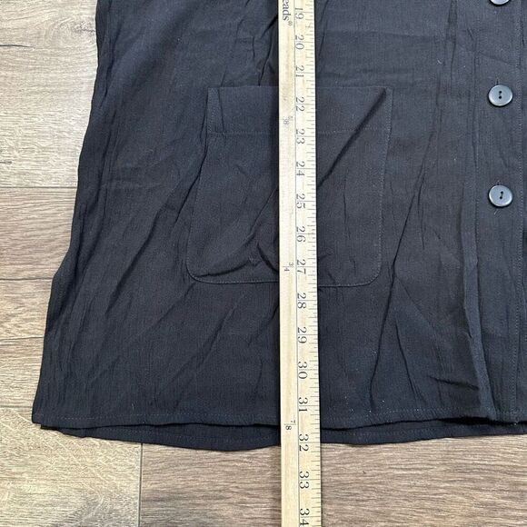 Designs Lane Bryant Women’s Size 22 24 Vintage Button Down Blouse Black Pockets - Picture 5 of 7